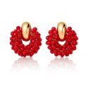 Kolczyki przy uchu ozdobne wianiuszki z koralikami K1717