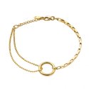 Bransoletka na rękę stal chirurgiczna pozłacana 14k złotem, Kółko BST1592