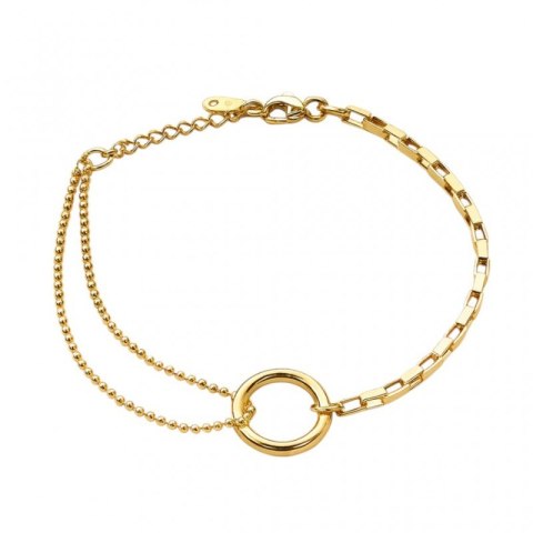 Bransoletka na rękę stal chirurgiczna pozłacana 14k złotem, Kółko BST1592