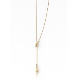 Naszyjnik Długi stal szlachetna pozłacana 14k złotem, Kropla NST2234