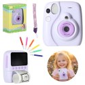Aparat fotograficzny cyfrowy natychmiastowy 16x 128GB wkłady mazaki fioletowy