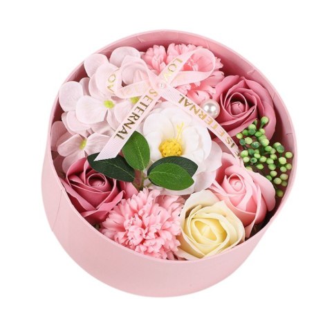 Bukiet zapachowych kwiatów mydlanych w ozdobnym pudełku, BUK25R
