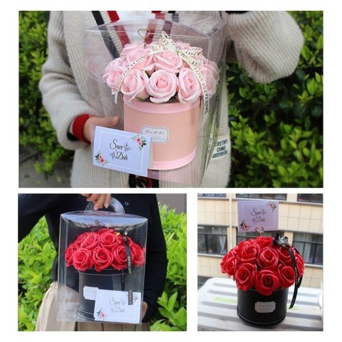 Flower box, bukiet zapachowych kwiatów mydlanych w pudełku 21szt. BUK08CZE