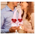 Krasnal Skrzat, Figurka, Walentynkowy Siedzący Różowy z Sercem KISS ME KSN59