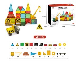 Klocki magnetyczne konstrukcyjne 3D budowa 50 elementów