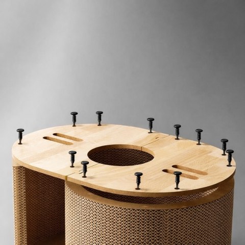 Tekturowy drapak dla kota, budka, domek, legowisko - 57 x 39,5 x 25 cm KOT31