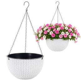 Doniczka wisząca biała duża PLASTER MIODU 26 cm ROS10B