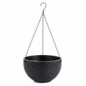 Doniczka wisząca szara duża PLASTER MIODU 26 cm ROS10SZ
