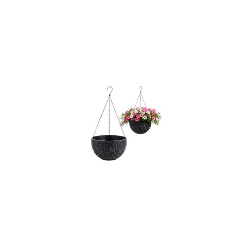 Doniczka wisząca szara duża PLASTER MIODU 26 cm ROS10SZ