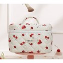 Kosmetyczka damska pikowana kuferek w wisienki 17 x 17 x 25,5cm KS123