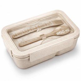 Lunchbox, zweigeteilt mit Besteck, 850 ml, PJM46
