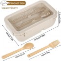 Lunchbox, zweigeteilt mit Besteck, 850 ml, PJM46