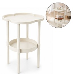 Mobilny stolik kawowy w kształcie koniczyny biały 38x38x47cm STL27B