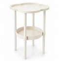 Mobilny stolik kawowy w kształcie koniczyny biały 38x38x47cm STL27B