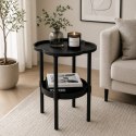 Mobilny stolik kawowy w kształcie koniczyny czarny 38x38x47cm STL27CZ