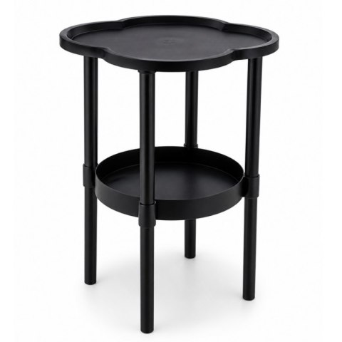Mobilny stolik kawowy w kształcie koniczyny czarny 38x38x47cm STL27CZ