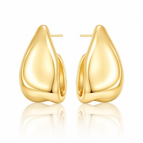 Kolczyki ze stali szlachetnej platerowane 14k złotem, sztyft KST3620