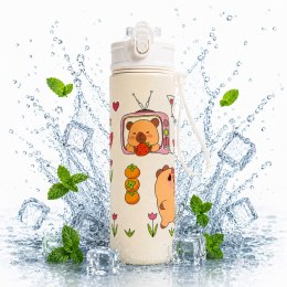 Butelka na wodę, bidon z rurką i ustnikiem 800ml KAPIBARA BD66
