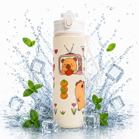 Butelka na wodę, bidon z rurką i ustnikiem 800ml KAPIBARA BD66