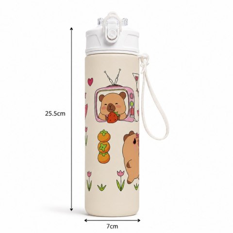 Butelka na wodę, bidon z rurką i ustnikiem 800ml KAPIBARA BD66