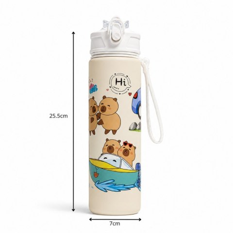 Butelka na wodę, bidon z rurką i ustnikiem 800ml KAPIBARA BD67