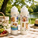 Butelka na wodę, bidon z rurką i ustnikiem 800ml KAPIBARA BD67