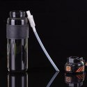 Butelka na wodę, sportowy bidon z miarką 680ML czarny BD64CZ