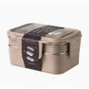 Śniadaniówka LUNCH BOX z widelcem, stal nierdzewna, 2 poziomy, kremowy PJM50K