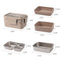 Śniadaniówka LUNCH BOX z widelcem, stal nierdzewna, 2 poziomy, kremowy PJM50K