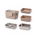 Śniadaniówka LUNCH BOX z widelcem, stal nierdzewna, 2 poziomy, kremowy PJM50K