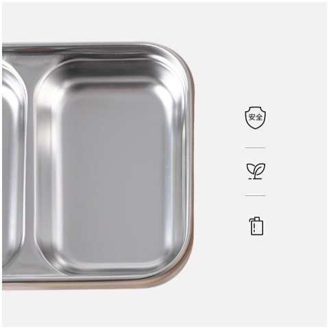 Śniadaniówka LUNCH BOX z widelcem, stal nierdzewna, 2 poziomy, zielony PJM50ZIE