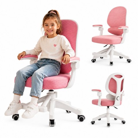 Fotel gamingowy, obrotowy do biurka dziecięcego KIDS LIGHT PINK KO53R