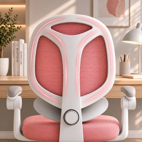 Fotel gamingowy, obrotowy do biurka dziecięcego KIDS LIGHT PINK KO53R
