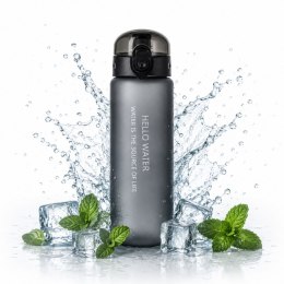 Butelka na wodę, sportowy bidon HELLO WATER 600ML czarny BD69