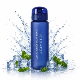 Butelka na wodę, sportowy bidon HELLO WATER 600ML niebieski BD68