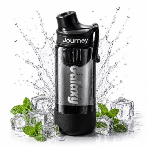 Butelka na wodę z uchwytem, sportowy bidon z miarką 680ML GALAXY czarny, BD71CZ