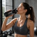 Butelka na wodę z uchwytem, sportowy bidon z miarką 680ML GALAXY czarny, BD71CZ
