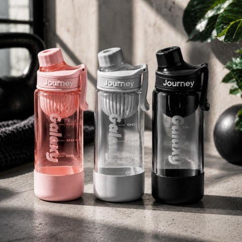 Butelka na wodę z uchwytem, sportowy bidon z miarką 680ML GALAXY czarny, BD71CZ
