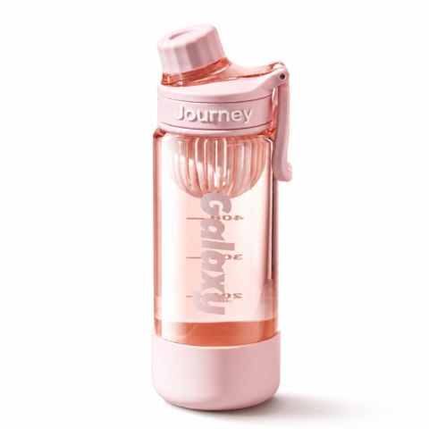 Butelka na wodę z uchwytem, sportowy bidon z miarką 680ML GALAXY różowy BD71R