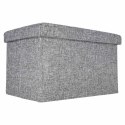 Pufa ze schowkiem do siedzenia otwierana składana 50x31x31cm szara