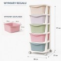 Plastikowy regał na kółkach szafka szuflady szafa 97 x 38 x 37 cm PO10