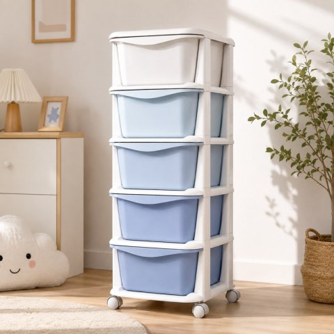 Plastikowy regał na kółkach szafka szuflady szafa 97 x 38 x 37 cm PO23