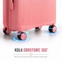 Zestaw 3w1 walizek podróżnych, kółka 360, lekkie a wytrzymałe, PP, na szyfr, premium róż WP15