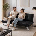Sofa, kanapa 3 osobowa FLEX z funkcją spania, chromowane nogi, ekoskóra czarna SOF04CZ