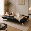Sofa, kanapa 3 osobowa FLEX z funkcją spania, chromowane nogi, ekoskóra czarna SOF04CZ