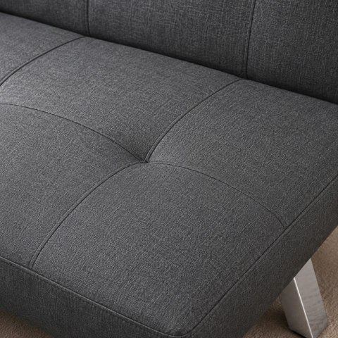 Sofa, kanapa 3 osobowa FLEX z funkcją spania, chromowane nogi, grafit melanż SOF04GRAF
