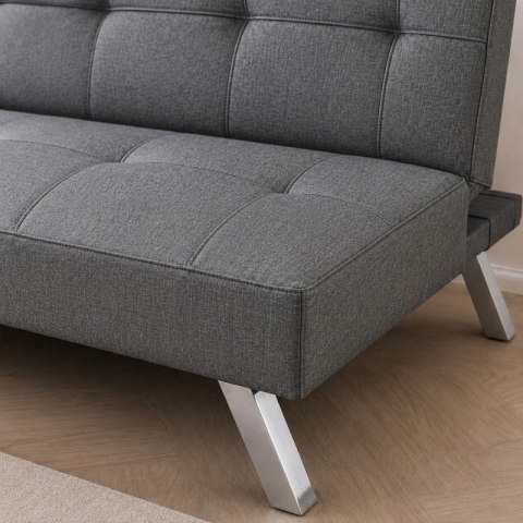 Sofa, kanapa 3 osobowa FLEX z funkcją spania, chromowane nogi, grafit melanż SOF04GRAF