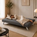 Sofa, kanapa 3 osobowa FLEX z funkcją spania, chromowane nogi, grafit melanż SOF04GRAF