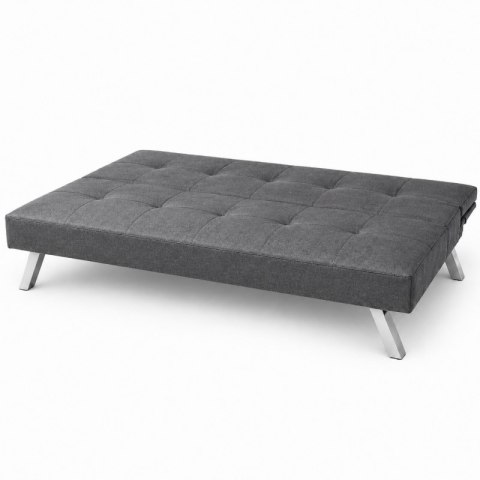 Sofa, kanapa 3 osobowa FLEX z funkcją spania, chromowane nogi, grafit melanż SOF04GRAF