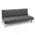 Sofa, kanapa 3 osobowa FLEX z funkcją spania, chromowane nogi, grafit melanż SOF04GRAF